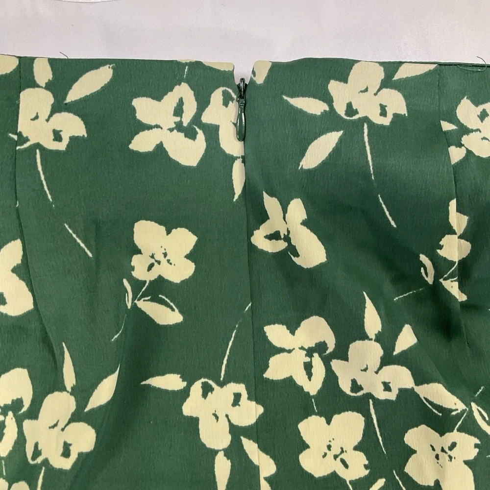 Urban Outfitters Kelly Tulip Faux Wrap Satan Midi Skirt Women L Y2K Grn Slit 431